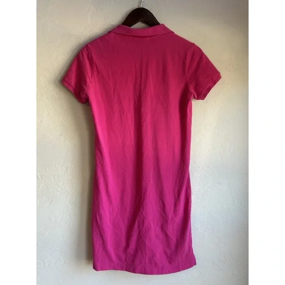 Ralph Lauren Sport Polo Dress M Hot Pink Logo Preppy Cotton Peru Sporty Tennis - Picture 2 of 7